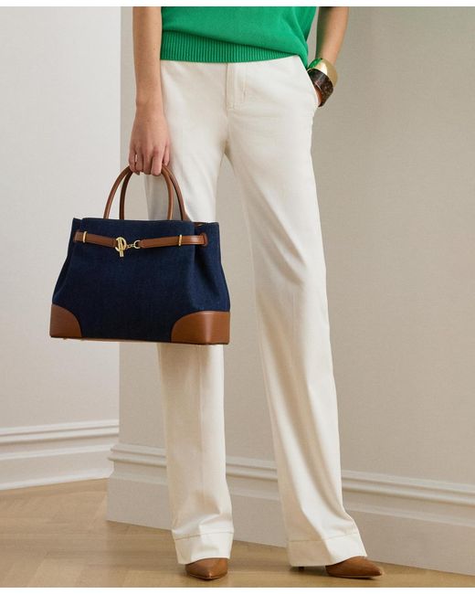 Ralph Lauren Blue Large Blaike Satchel Bag