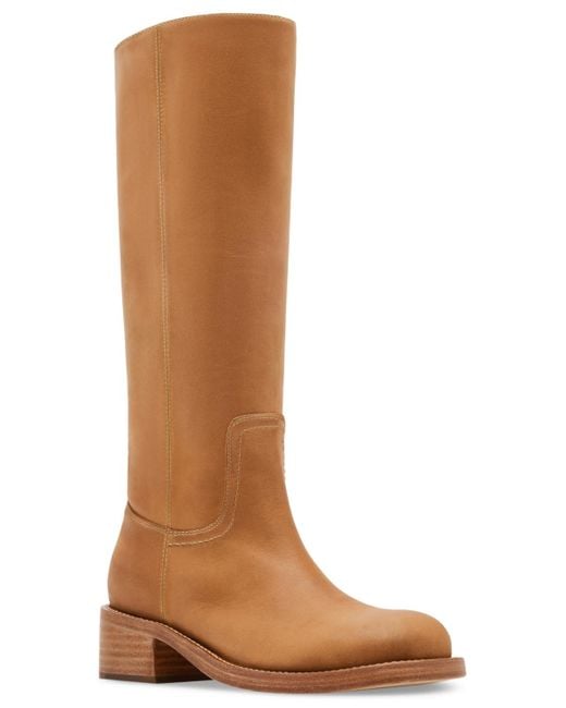 Steve Madden Brown Rigg03S1 Two Tone Leather Mid-Calf Boots