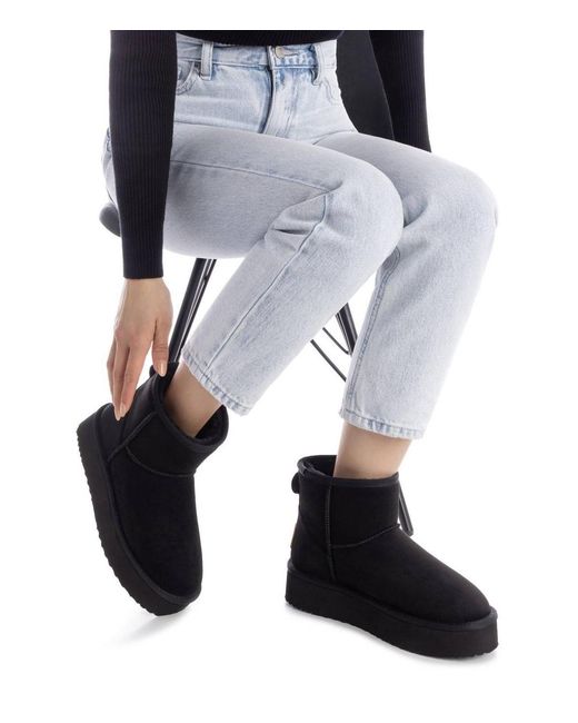 Xti Black Winter Suede Booties By