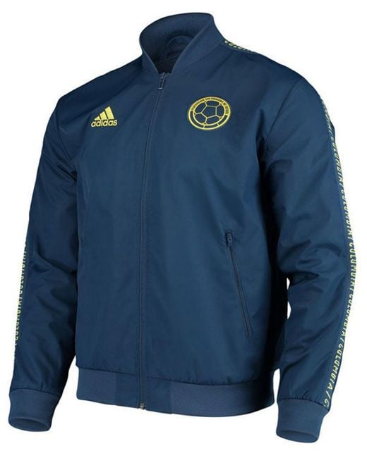 Adidas Blue Colombia National Team Anthem Jacket for men
