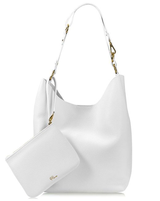 Gigi New York White Cassie Bucket Bag