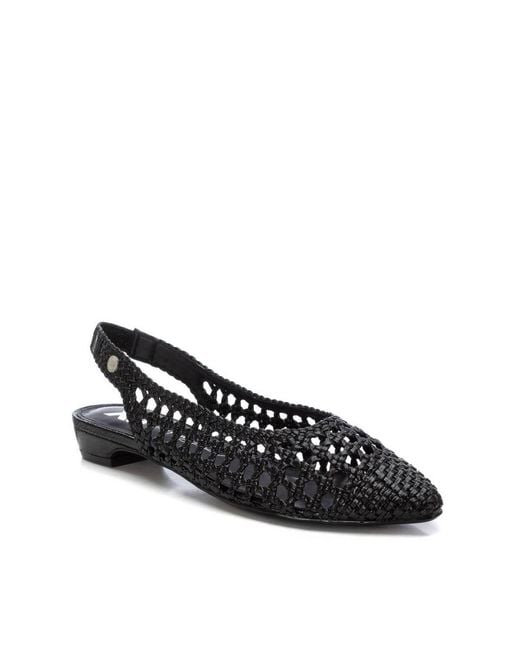 Xti Black Slingback Flats