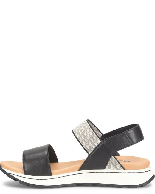 Born Black Mimi Round Toe Wedge Sandals
