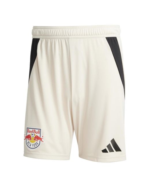 Adidas White New York Red Bulls Away 2025 Stone Kit Authentic Shorts for men