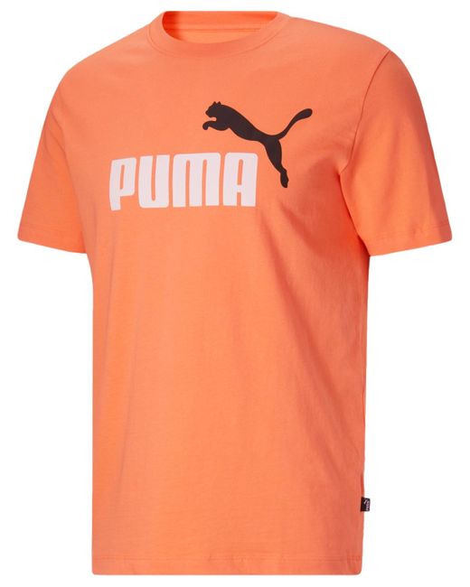 PUMA Orange Essential Logo T-shirt for men