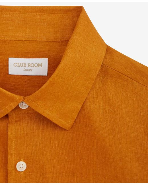 Club Room Orange 100% Linen Shirt for men