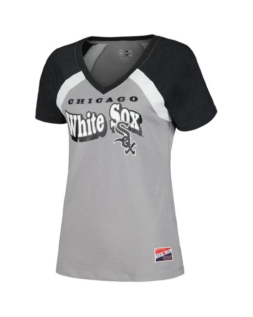KTZ Gray Chicago White Sox Heathered Raglan V-neck T-shirt