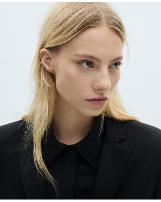 Mango Black Pocketed Suit Jacket