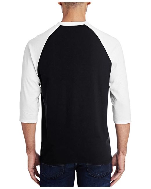 LA Pop Art Black Raglan Baseball Word Art T-rex Head T-shirt for men