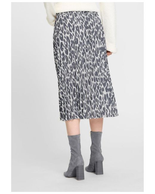 Olsen Multicolor Pull-on Leopard Pleated Skirt