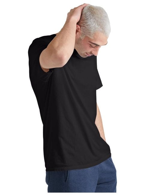 Hanes Black Garment Dyed Cotton T-shirt
