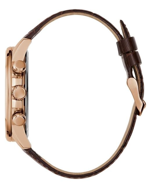 Guess Blue Multi-function Genuine Leather Watch for men