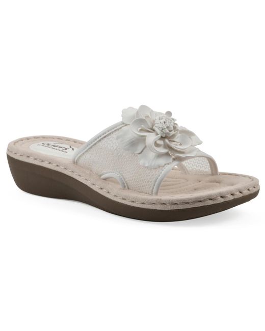 White Mountain White Chill Wedge Slip-on Sandals