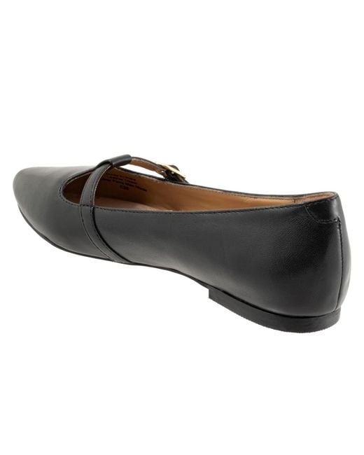 Trotters Black Evie Flat