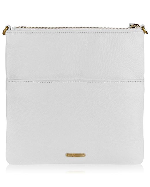 Gigi New York White Kit Leather Messenger Bag