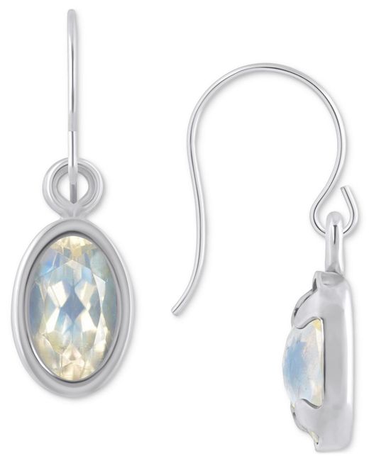 Macy's Blue Oval Gemstone Drop Earrings