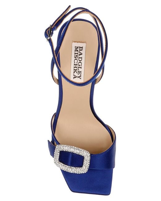 Badgley Mischka Blue Judith Square Toe Evening Sandals