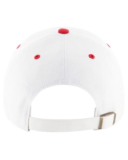 '47 47 White/red Kansas City Chiefs Double Header Diamond Clean Up Adjustable Hat for men