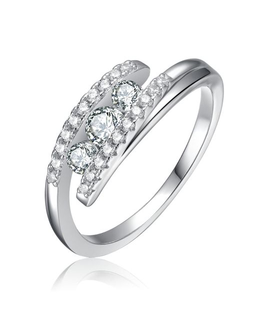 Genevive Jewelry Sterling White Gold Plated