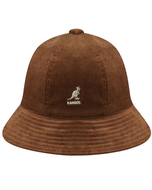 Kangol Brown Cord Casual Bucket Hat for men