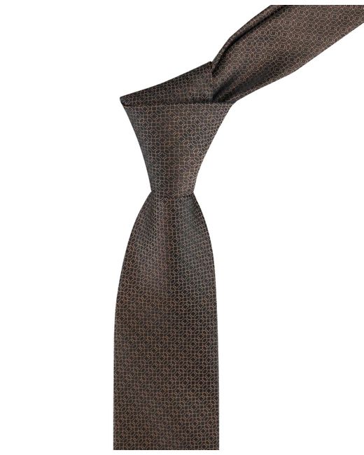 Calvin Klein Mens Classic Medallion Silk Tie Black Size Regular 1