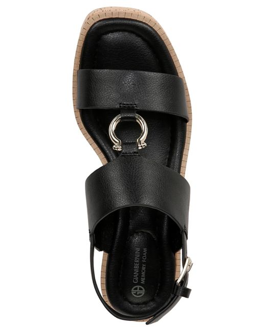 Giani Bernini Black Harperr Memory Foam Platform Wedge Sandals