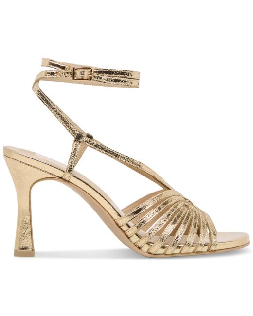 Dolce Vita Metallic Nivana Strappy Two-piece Ankle-wrap Dress Sandals