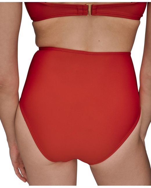 Donna Karan Red High-waist Bikini Bottoms