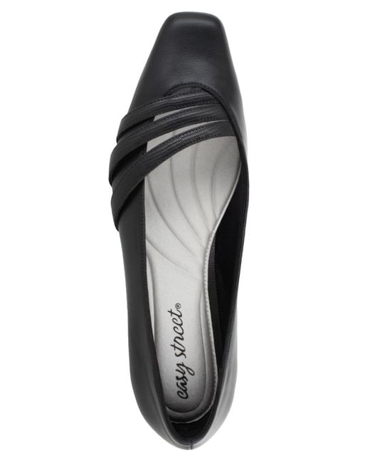 Easy Street Black Entice Squared Toe Pumps