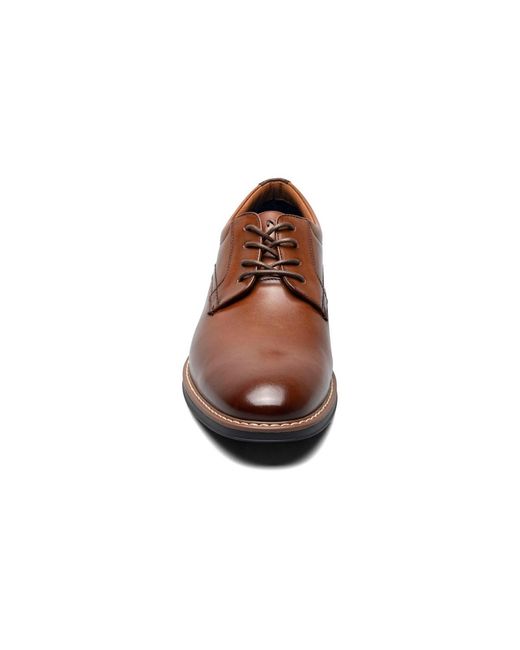 Nunn Bush Brown Centro Flex Plain Toe Oxfords for men