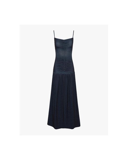 WeWoreWhat Black Ruched Front Scoop Maxi Dress
