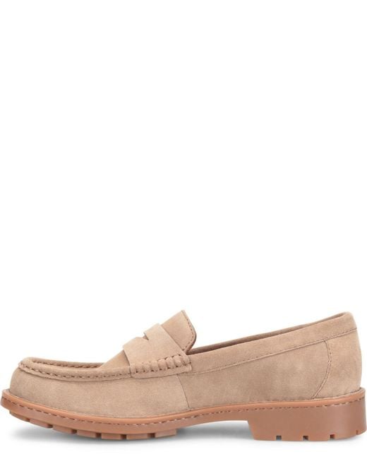 Born Natural Langley Suede Leather Slip On Penny Loafers for men
