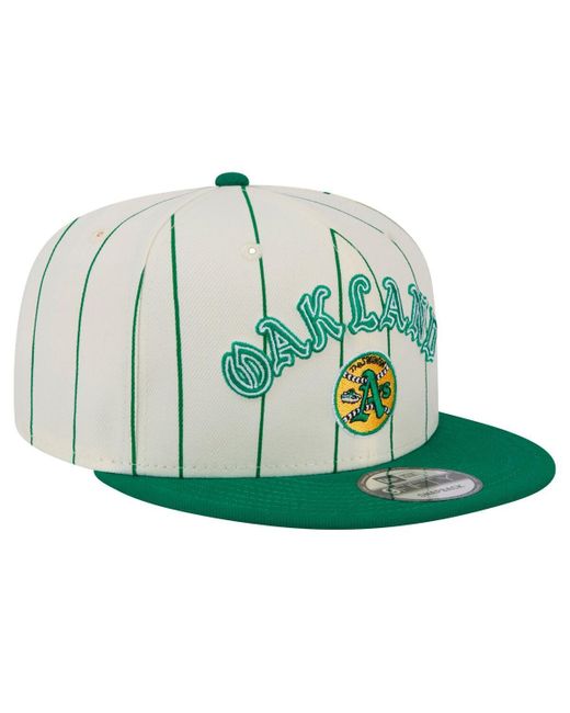 KTZ Green Oakland Athletics Jersey Pinstripe 9fifty Snapback Hat for men