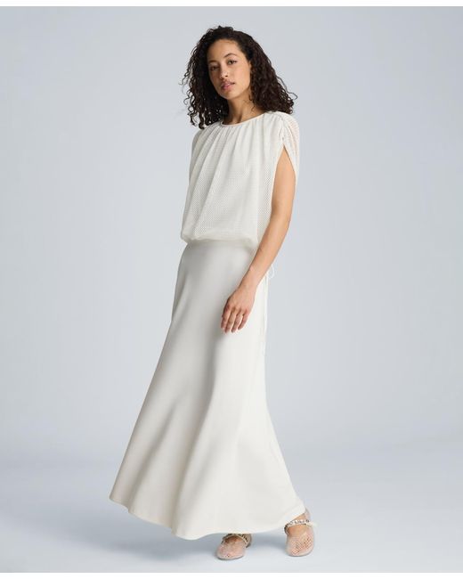 Kenneth Cole White Pull-on Crop Bubble Top