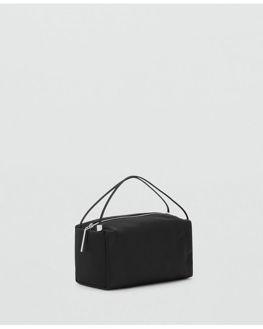 Mango Black Double Straps Nylon Handbag