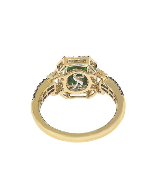 SUZY LEVIAN NEW YORK Green Suzy Levian Sterling Silver Cubic Zirconia Emerald-cut Halo Ring