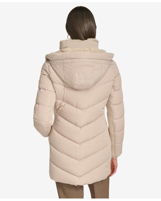 Calvin Klein Natural Lined Hooded Puffer Coat