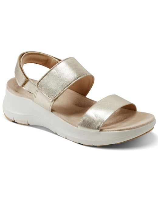 Rockport Metallic Qwera Open Toe Strappy Casual Wedge Sandals