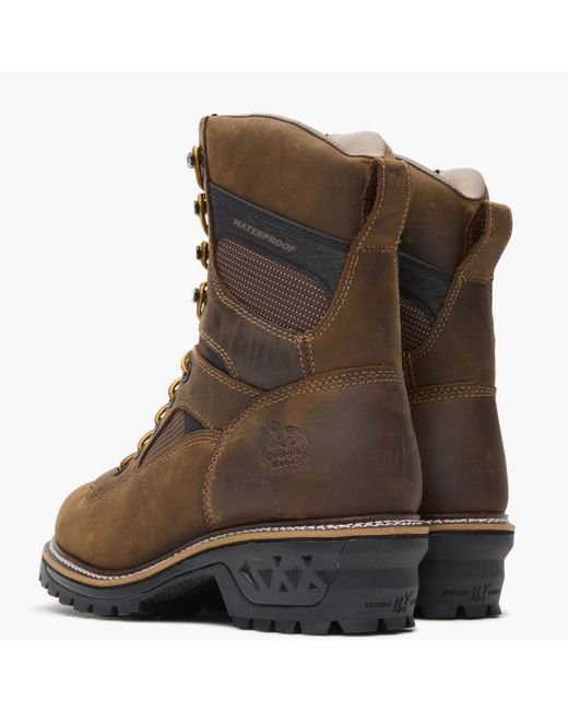 Georgia Boot Brown Ltx Logger Waterproof Work Boot for men