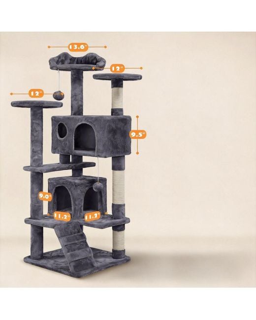 Aronkl White Multi-level Cat Tree Tower