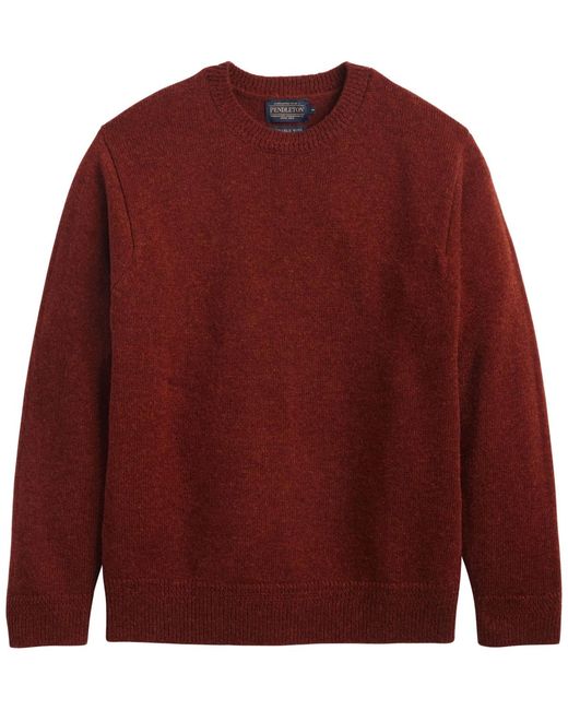 Pendleton Red Wool Crewneck Sweater for men