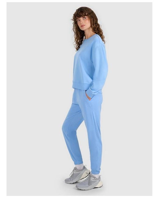 4F Blue Pullover Basic Sweatshirt Without Hood