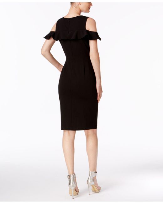 Calvin klein velvet cold shoulder dress sale