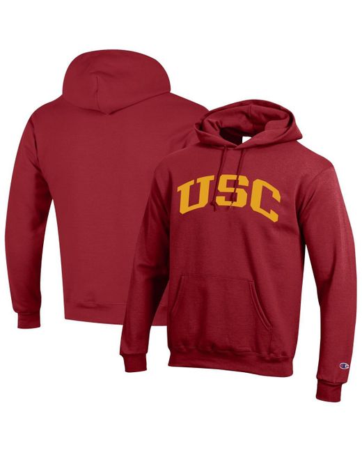 Champion Red Usc Trojans Basic Arch Fleece Pullover Hoodie