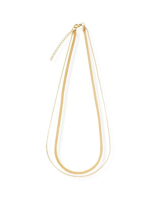 Ellie Vail Cassia Double Chain Necklace in White | Lyst