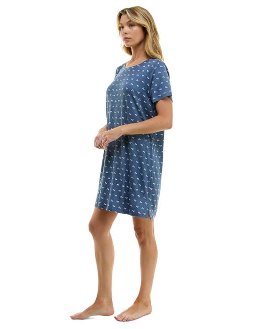 Roudelain Blue Printed Short-sleeve Sleepshirt