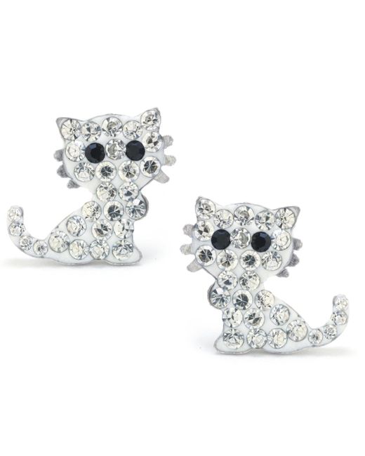 Giani Bernini Metallic Pave Crystal Cat Stud Earrings Set