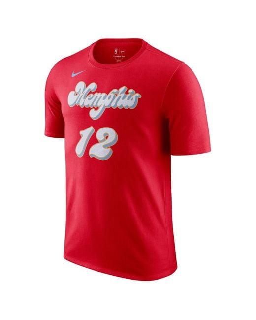 Nike Red Ja Morant Memphis Grizzlies 2024/25 City Edition Name Number T-shirt for men