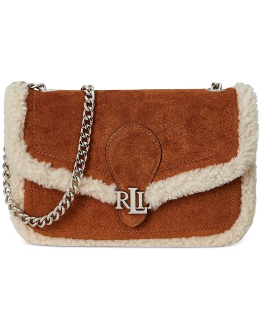 Ralph Lauren Brown Bradley Small Suede Crossbody Bag