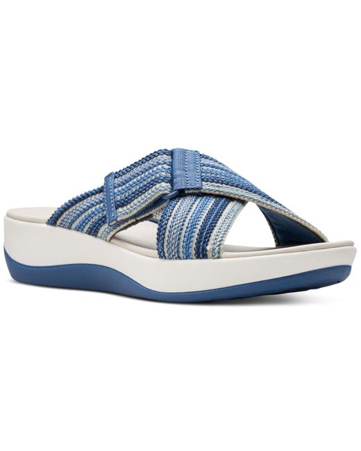 Clarks Cloudsteppers Arla Wave Sandals in Blue | Lyst